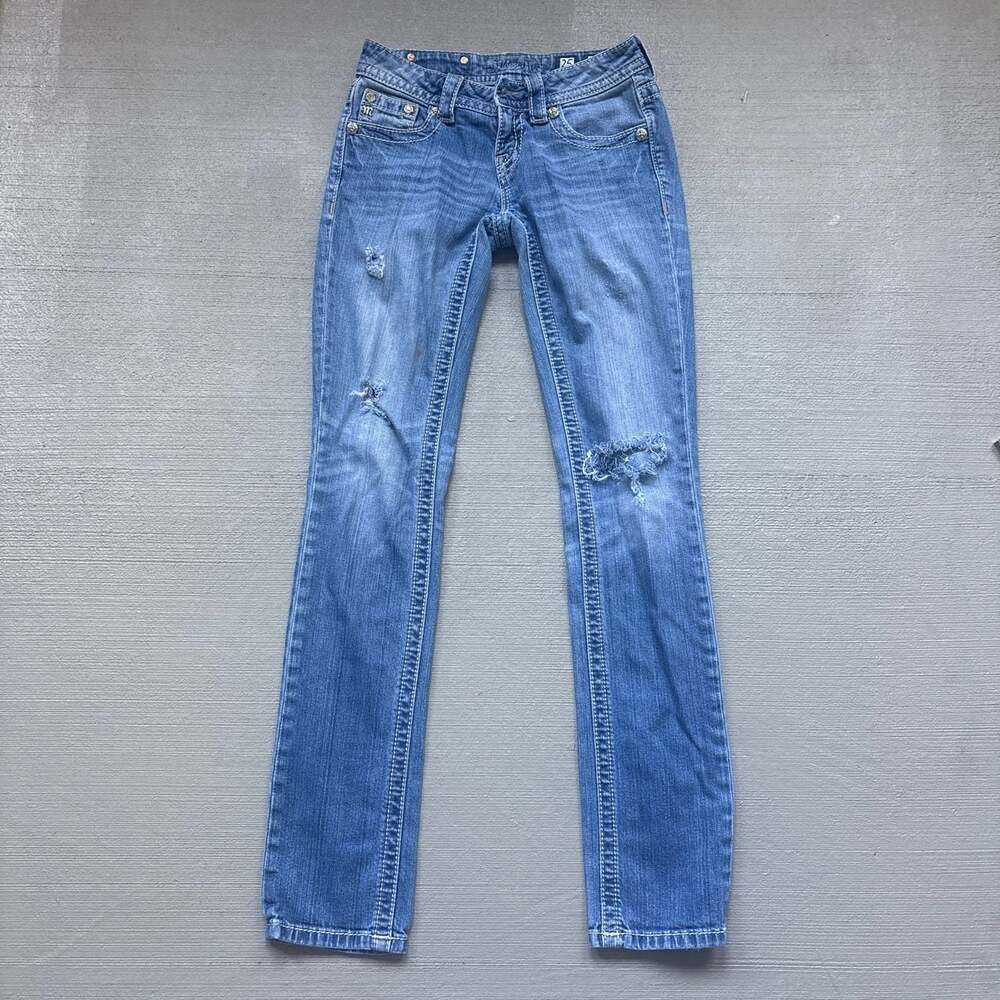 MISS ME Women's Standard Boot Bling Jeweled Jeans  resized 24